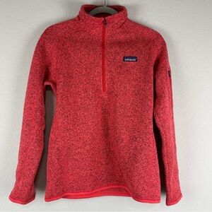 Patagonia Womens Large Red Better Sweater 1/4 Zip